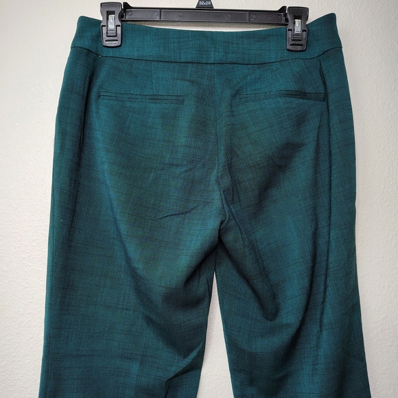 New York & Company Stretch Green Esmeralda Teal Straight Leg Pants Sz 6 Low Rise - Picture 15 of 16